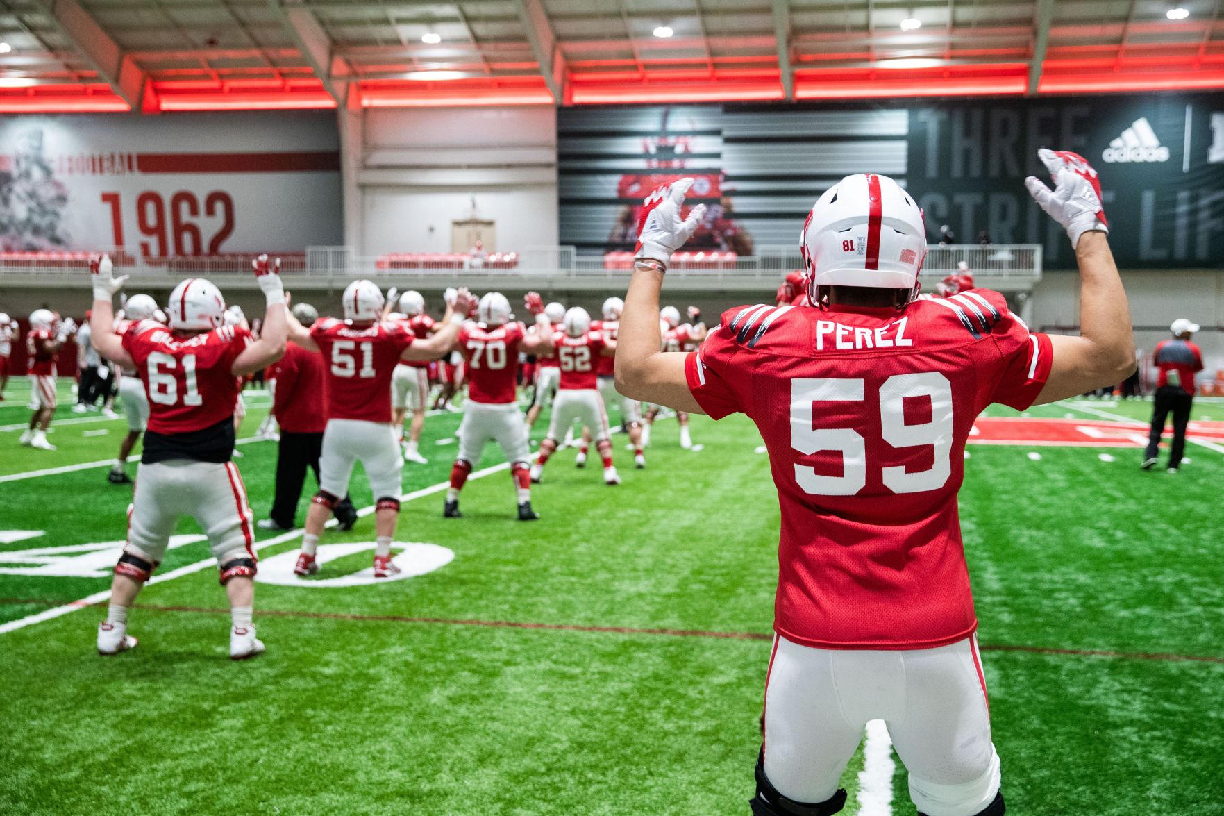 Nebraska worked through practice on April 3, 2019 in Lincoln.